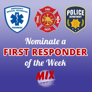 purple banner to nominate a first responder of the week