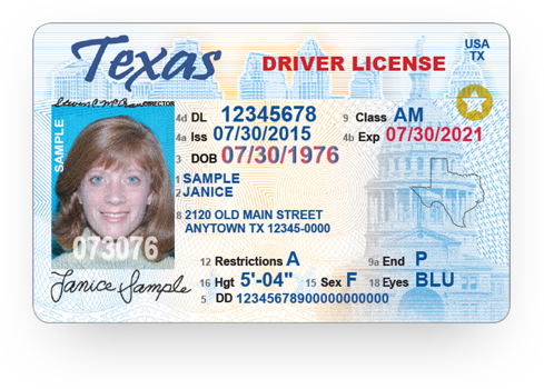 blank texas license